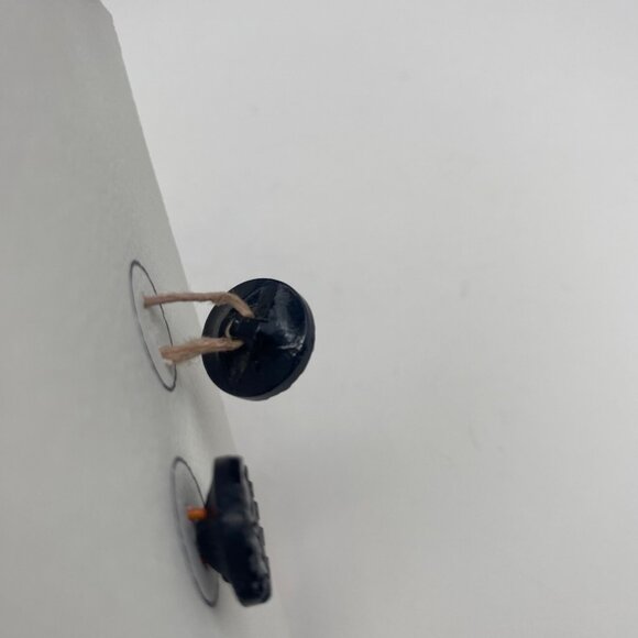 Antique Black Glass Buttons Set Of 3 Victorian Jet Floral Design Self Shank - Picture 5 of 8